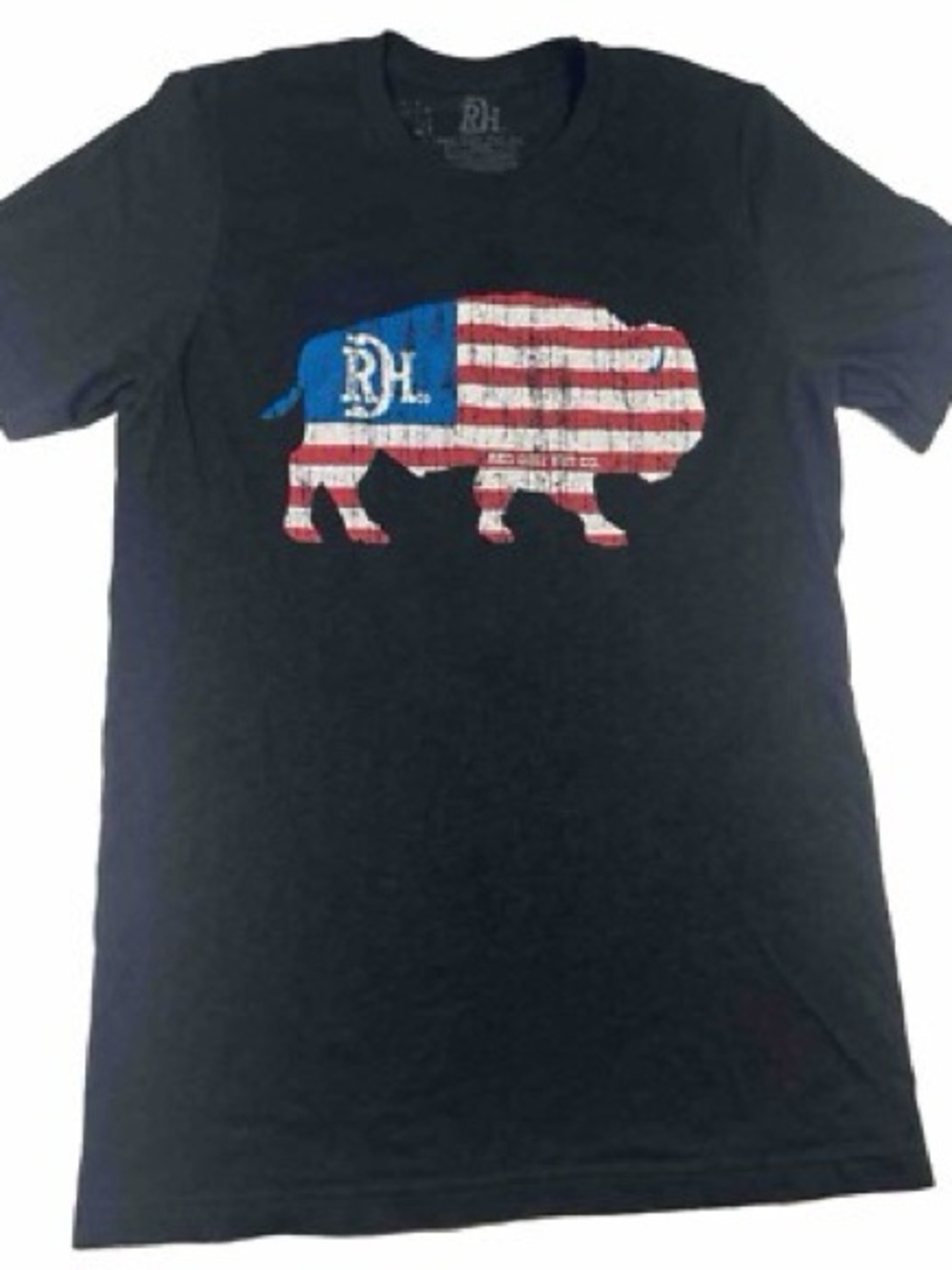Red Dirt Hat Co American Flag Buffalo Gray T Shirt